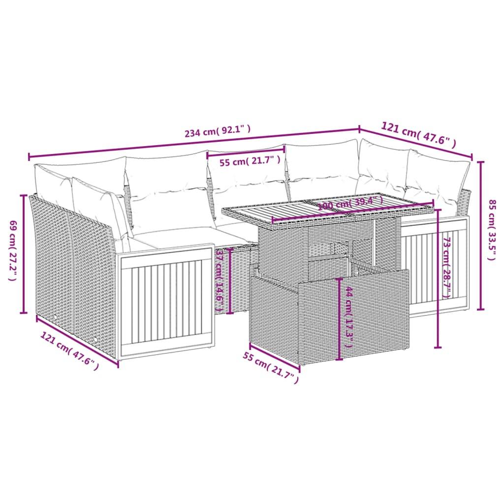 VidaXL set divano da giardino Polirattan  