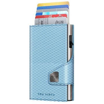 Wallet CLICK & slide Rhombus Light Blue, silber