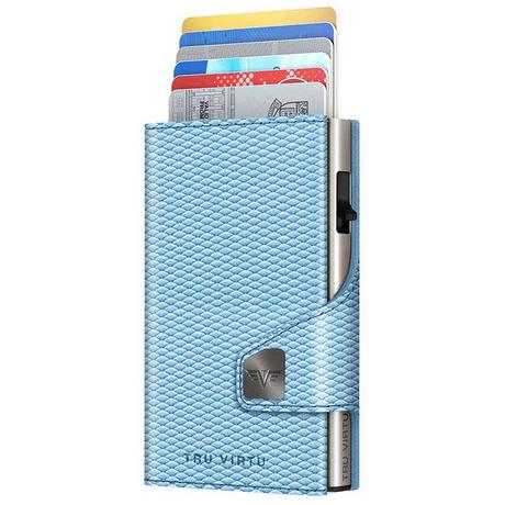 AVIATOR Wallet CLICK & slide Rhombus Light Blue, argento  