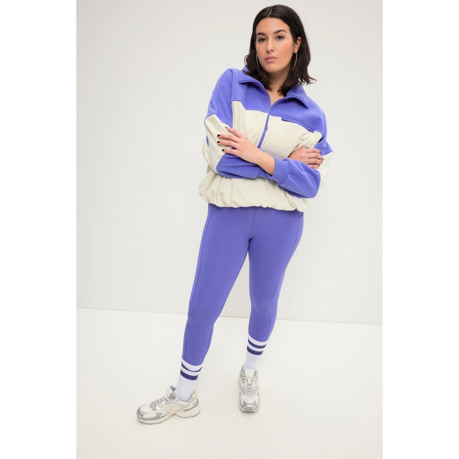 Studio Untold Fleece Sweater Boxy Shape Stehkragen mit Zipper  