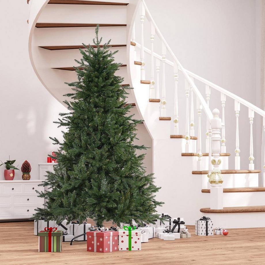 Northio Albero Di Natale 1,8 M Abete Artificiale 1492 Rami Base In Metallo Pvc Verde Ø115 X 180H Cm  