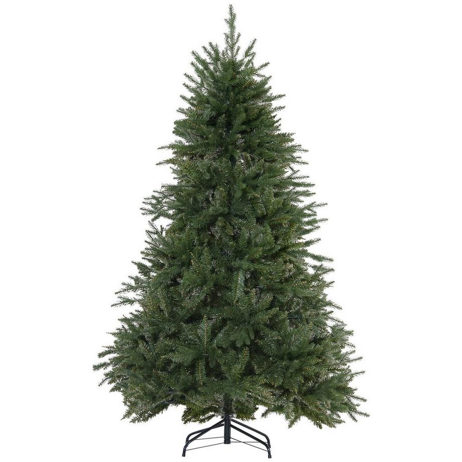 Albero Di Natale 1,8 M Abete Artificiale 1492 Rami Base In Metallo Pvc Verde Ø115 X 180H Cm