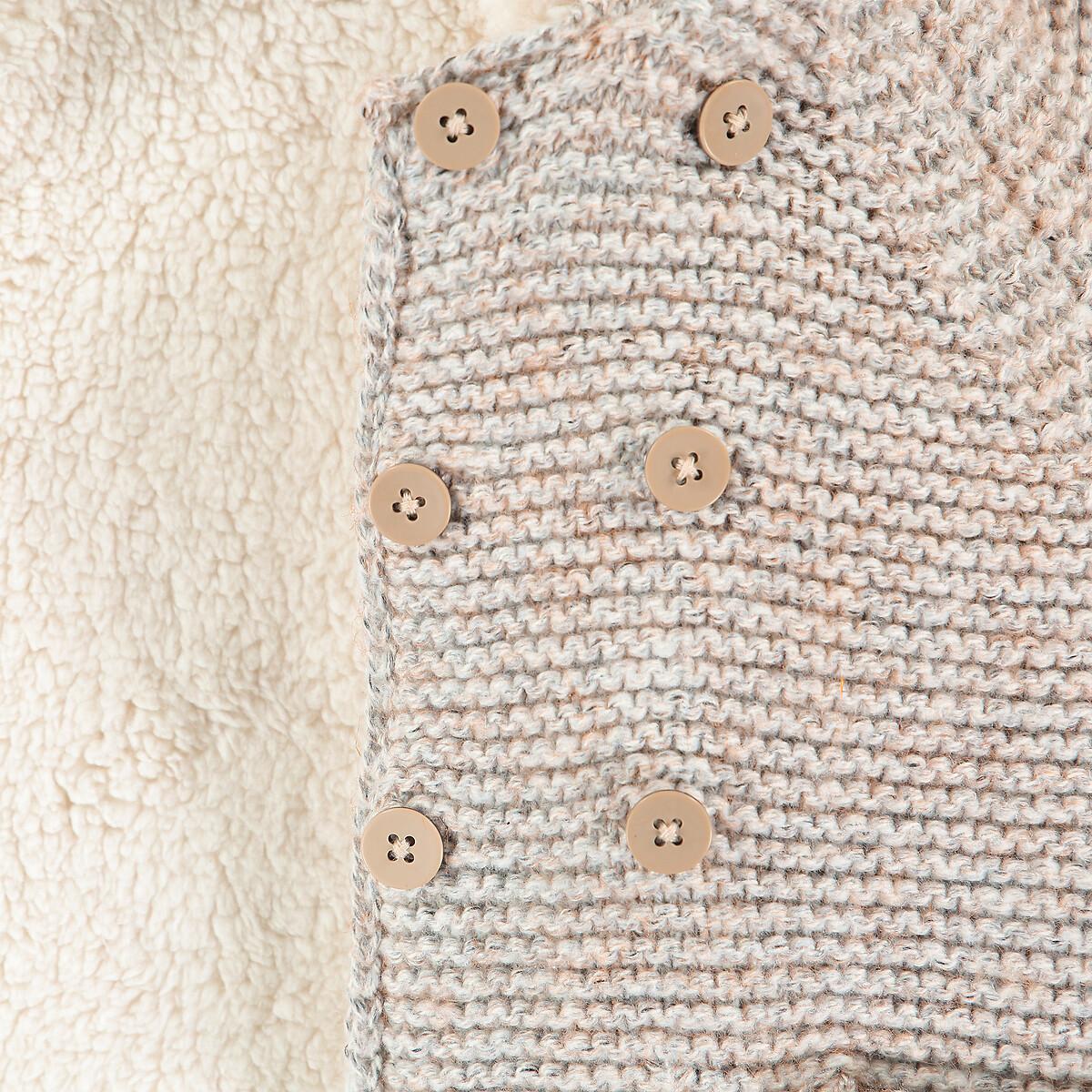 La Redoute Collections  Gilet à capuche en tricot chaud et sherpa 