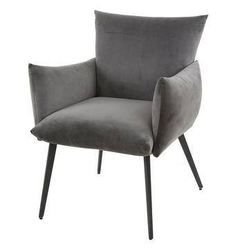 Chaise avec accoudoirs Lobby Velvet anthracite