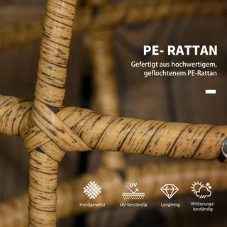 Outsunny Rattan Beistelltisch-Set  