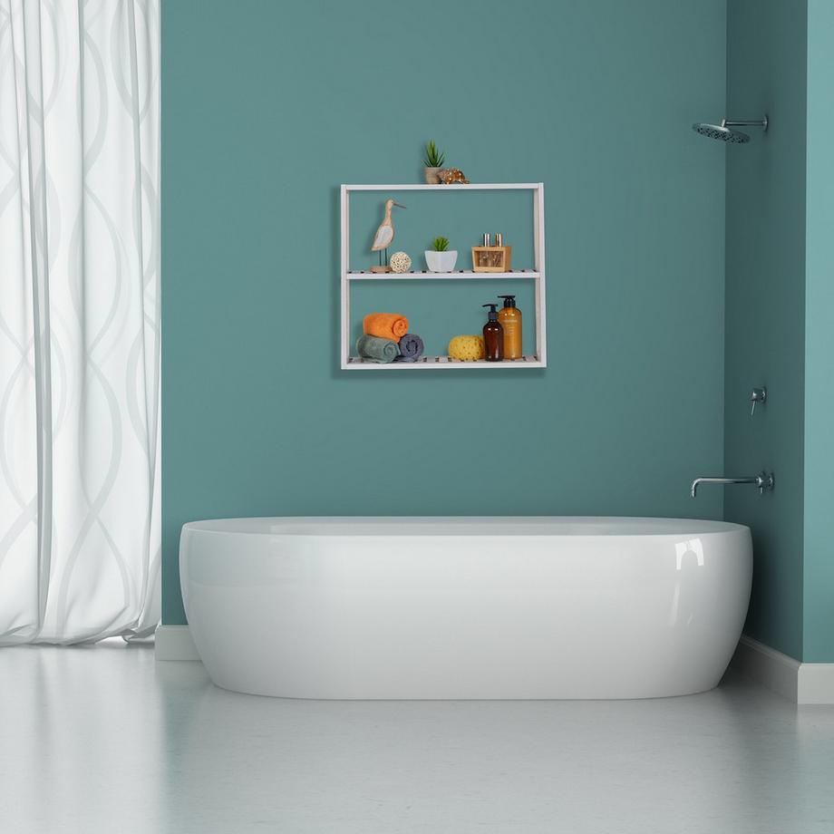 Northix Weißes Wandregal mit 3 Ablagen  