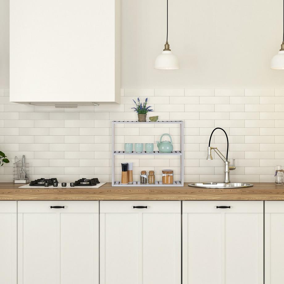 Northix Weißes Wandregal mit 3 Ablagen  