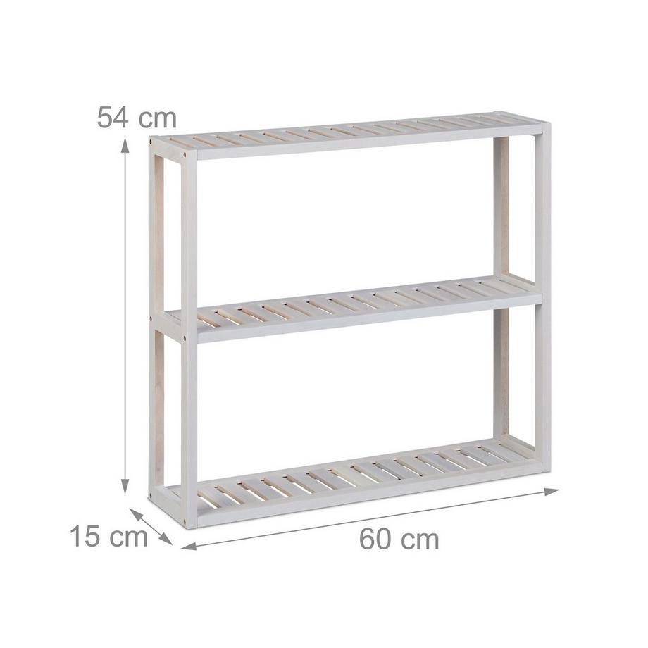 Northix Weißes Wandregal mit 3 Ablagen  