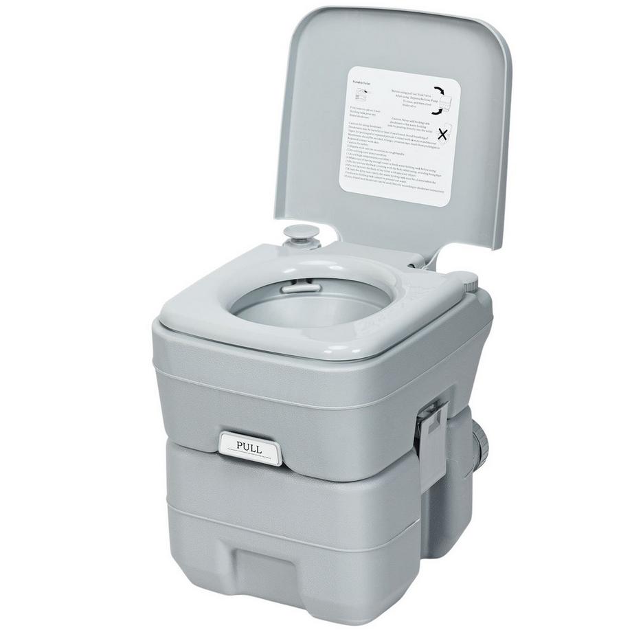 Northix  Campingtoilette Reisetoilette Mobile Toilette WC Tragbare Outdoor Toilette 20 L-grau 