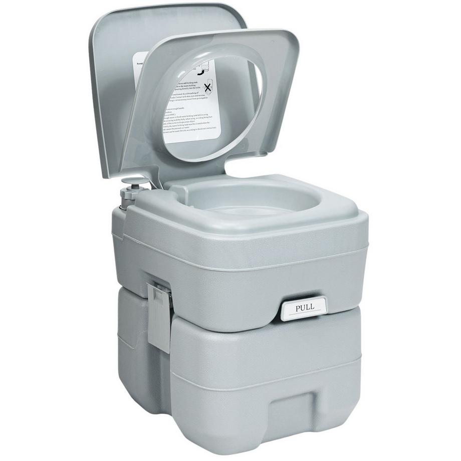 Northix  Campingtoilette Reisetoilette Mobile Toilette WC Tragbare Outdoor Toilette 20 L-grau 