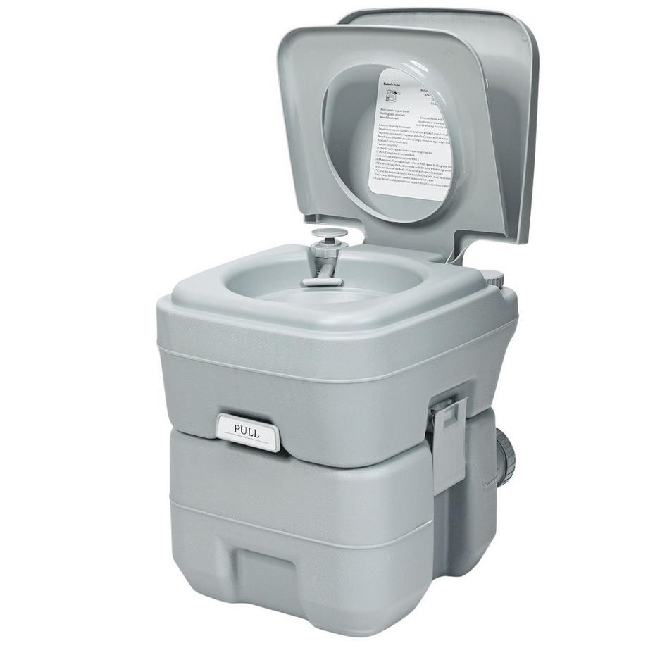 Northix  Campingtoilette Reisetoilette Mobile Toilette WC Tragbare Outdoor Toilette 20 L-grau 