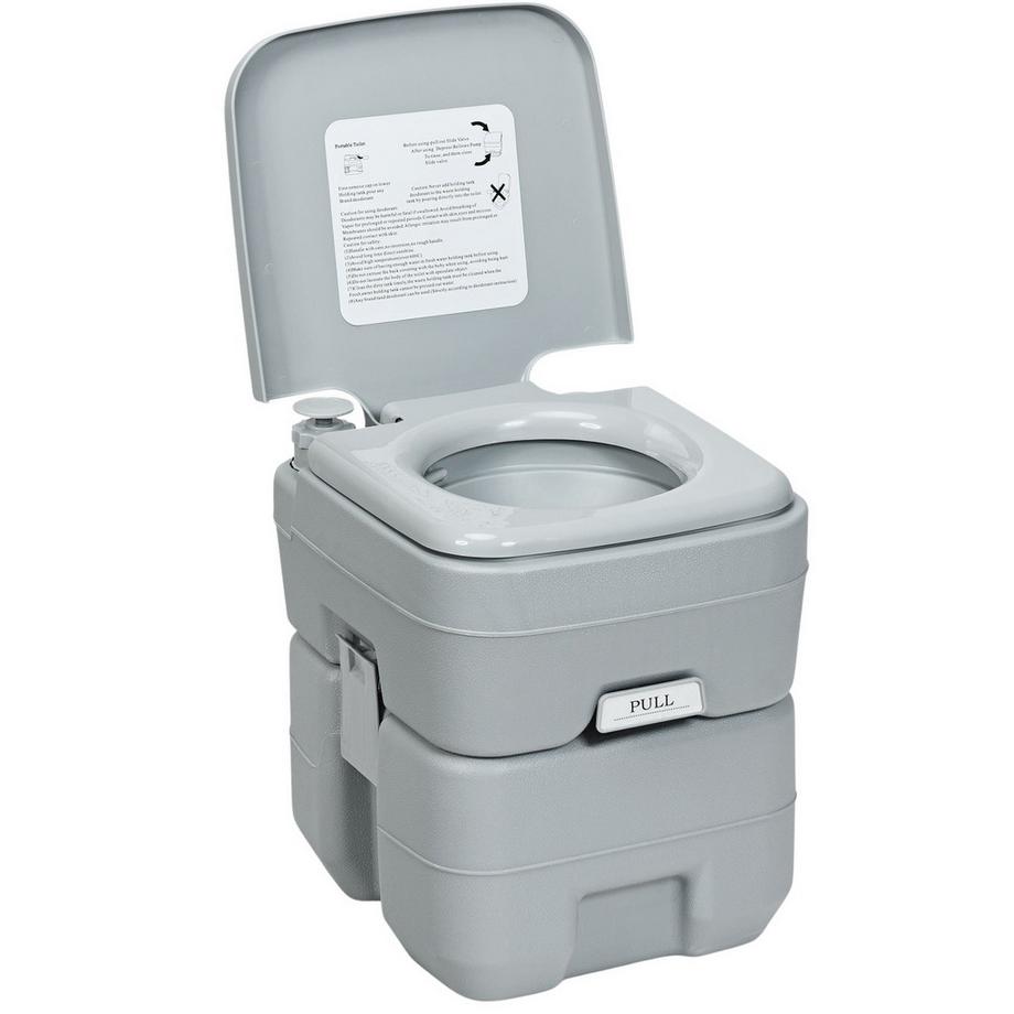 Northix  Campingtoilette Reisetoilette Mobile Toilette WC Tragbare Outdoor Toilette 20 L-grau 