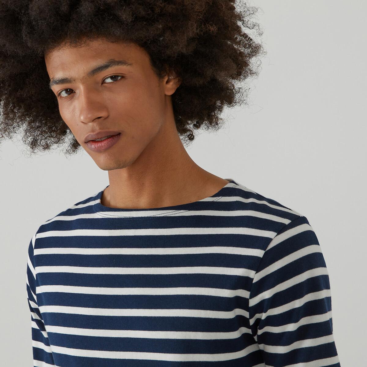 Image of Gestreiftes Shirt Mit Rundem Ausschnitt Unisex Blau M