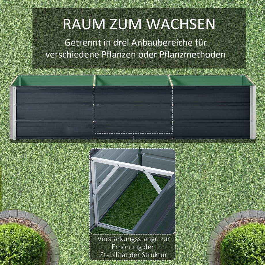 Outsunny Hochbeet aus Stahl  