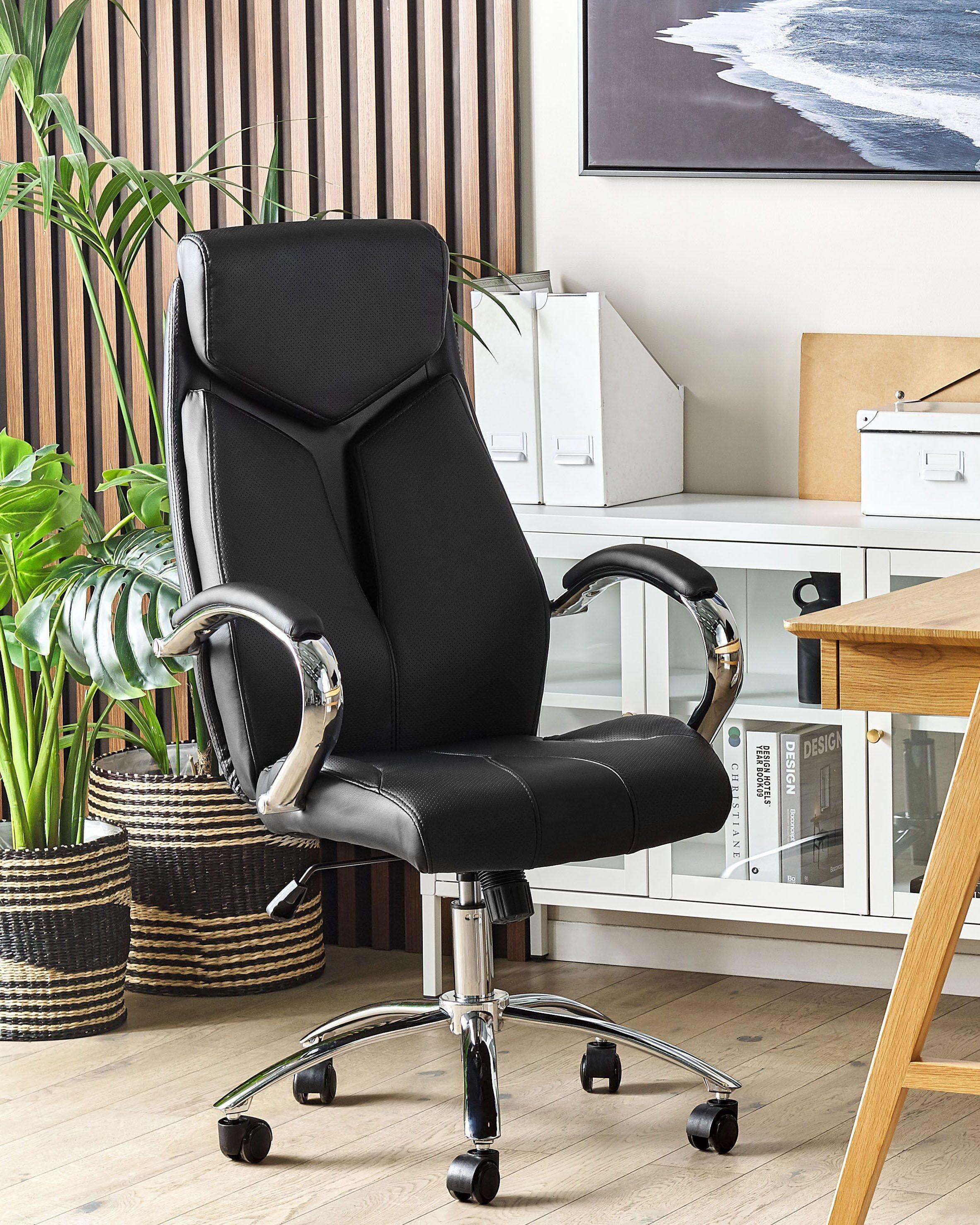 Beliani Chaise de bureau en Cuir PU Moderne FORMULA  