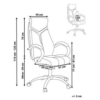 Beliani Chaise de bureau en Cuir PU Moderne FORMULA  