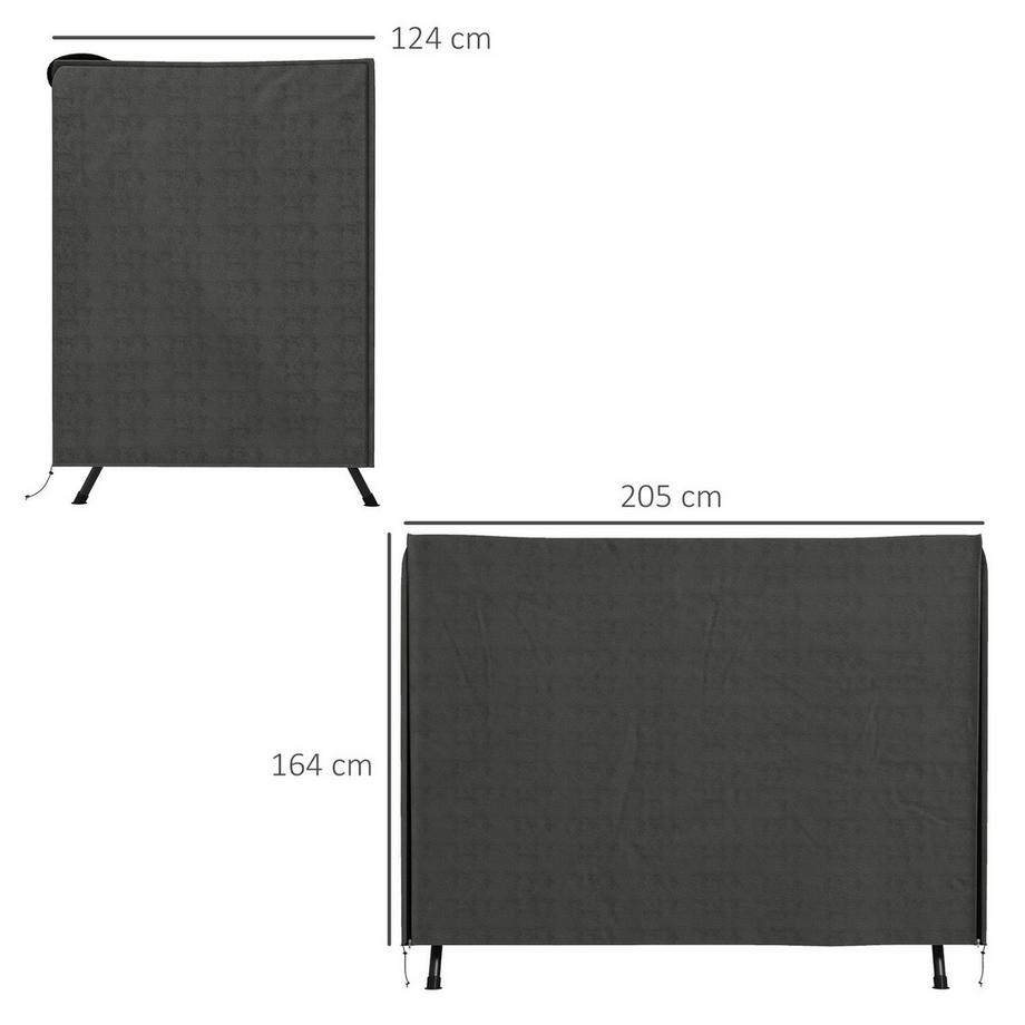 Northio Hollywoodschaukel Abdeckung 3 Sitzer, Wasserabweisend Winterfest Schutzhülle für Gartenschaukel, UV-Beständig Abdeckplane, Abdeckhaube, Reißfest 600D Oxford Gewebe, 205x124x164cm Dunkelgrau  