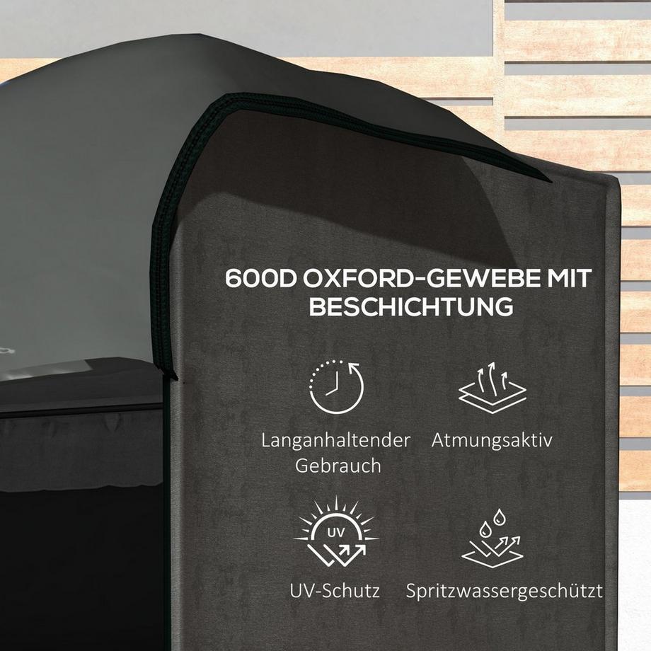 Northio Hollywoodschaukel Abdeckung 3 Sitzer, Wasserabweisend Winterfest Schutzhülle für Gartenschaukel, UV-Beständig Abdeckplane, Abdeckhaube, Reißfest 600D Oxford Gewebe, 205x124x164cm Dunkelgrau  