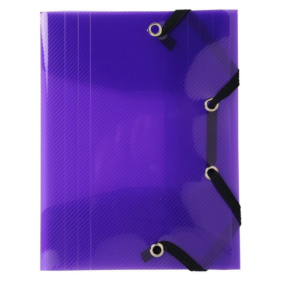 Exacompta Cartella 3 lembi con elastici polipropilene 500 micron Crystal Colours - 12x16cm - x 25  