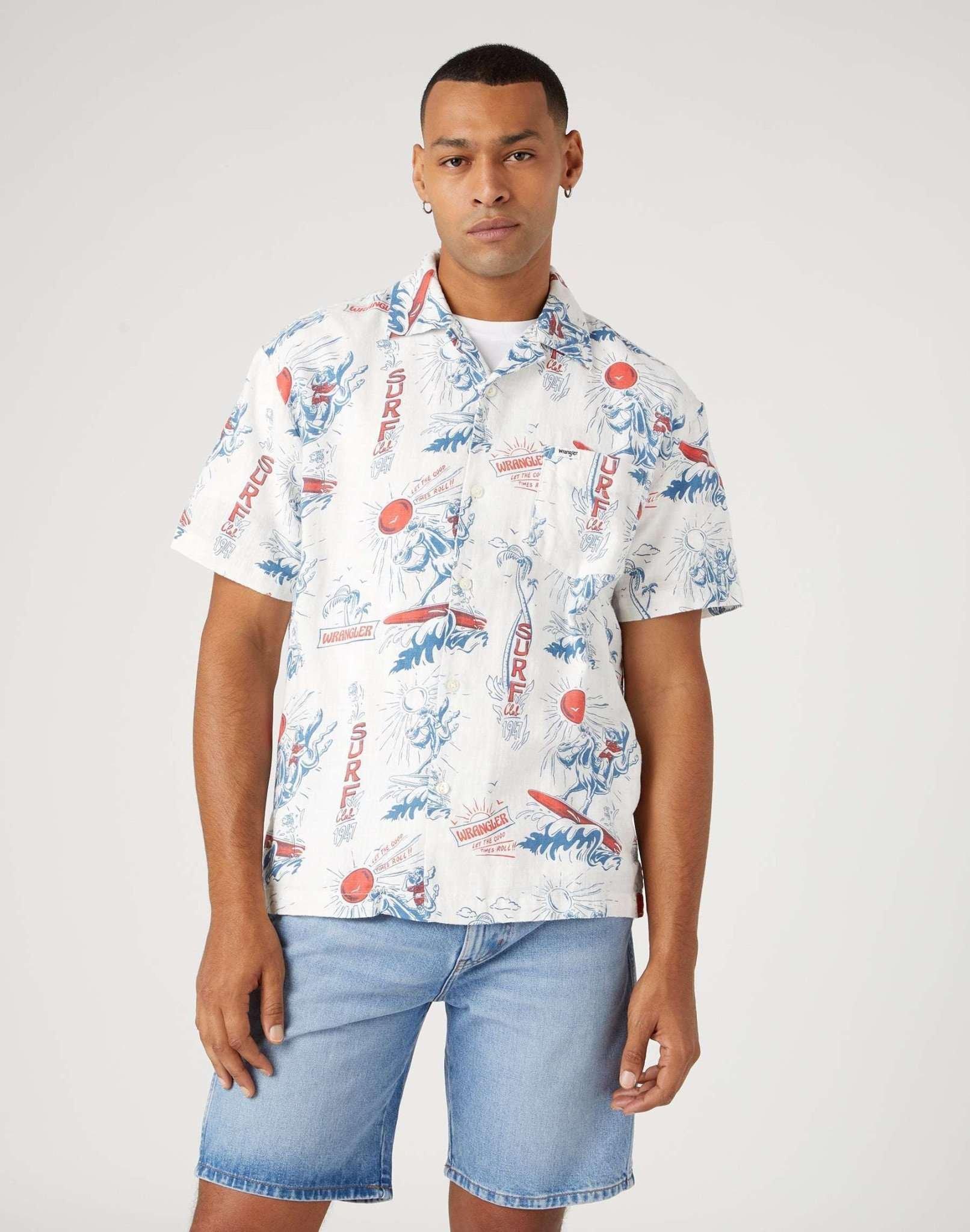 Image of Hemden One Pocket Resort Shirt Unisex Weiss M