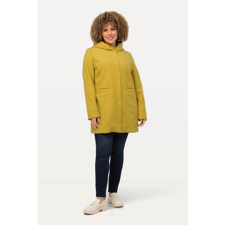 Ulla Popken  Curly-Wool-Jacke, Kapuze, feine Struktur, leicht 