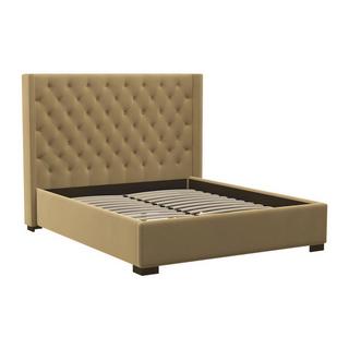 Vente-unique Letto con testata imbottita 180 x 200 cm Tessuto Beige + Materasso - MASSIMO II  