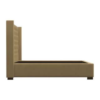 Vente-unique Letto con testata imbottita 180 x 200 cm Tessuto Beige + Materasso - MASSIMO II  