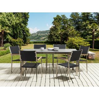 Beliani Gartentisch Set aus Sicherheitsglas Klassisch COSOLETO/GROSSETO  