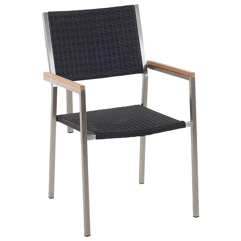 Beliani Gartentisch mit Stühlen aus Sicherheitsglas Klassisch COSOLETO/GROSSETO  