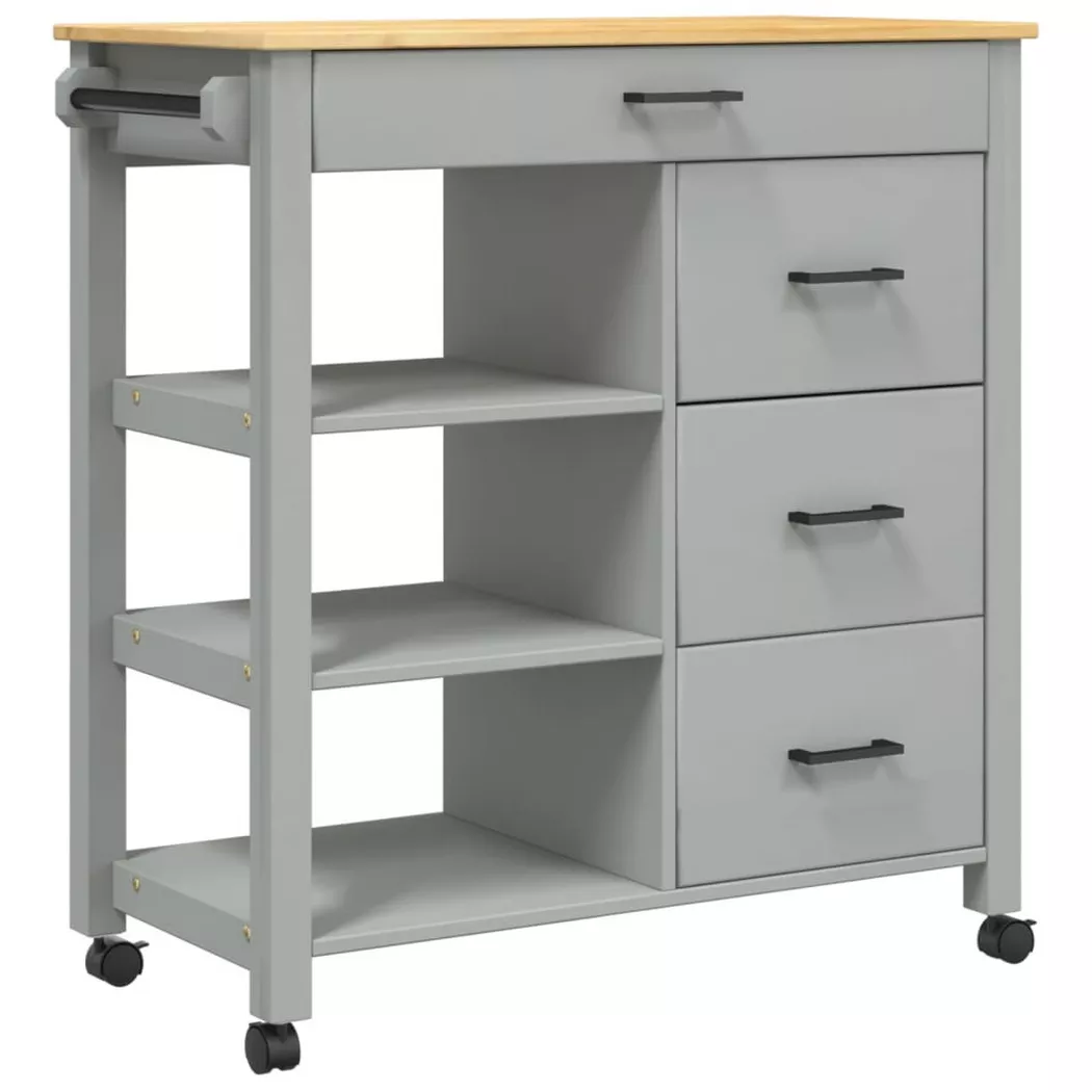 Chariot de cuisine MONZA 84x40x90 cm bois massif de pin