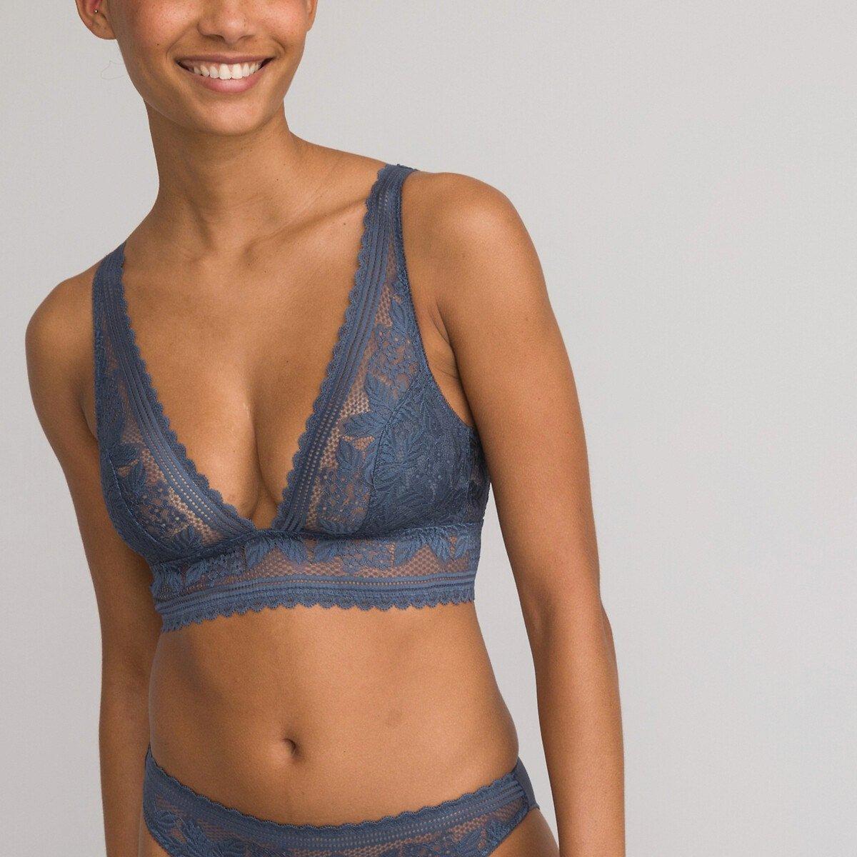 Image of Bralette-bh Signature Jeanne Aus Spitze Damen Blau A/65