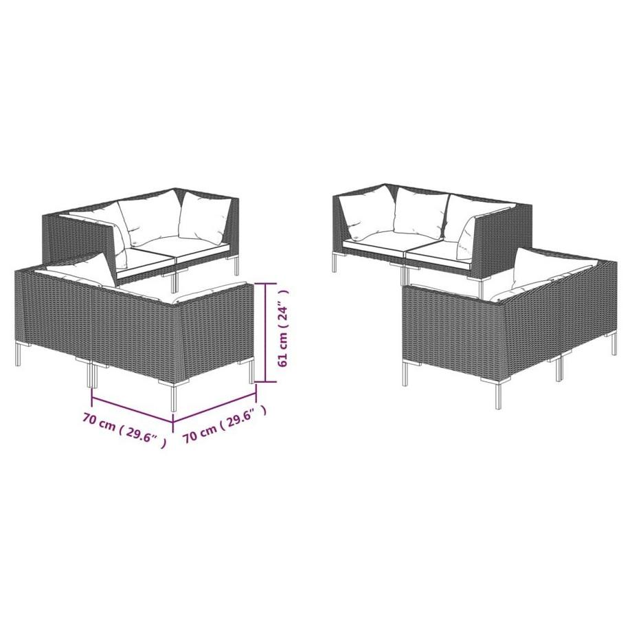 VidaXL Garten-lounge-set poly-rattan  