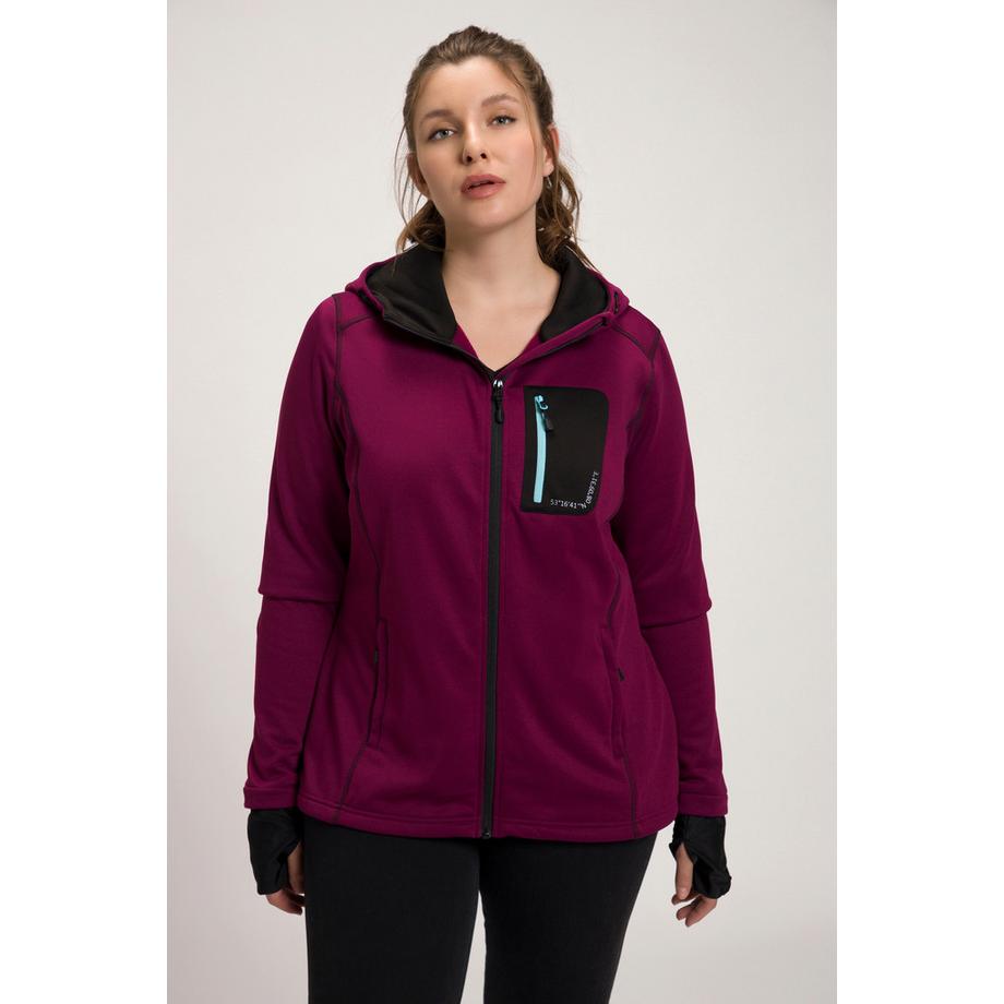 Ulla Popken HYPRAR Veste en Molleton Imprimé Réfléchissant Capuche Passe-Pouces  