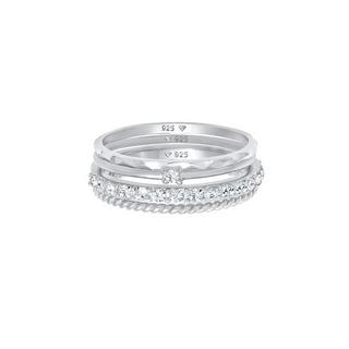 Elli  Bague Empilée Pour Femme, Set De 4, Torsadée 