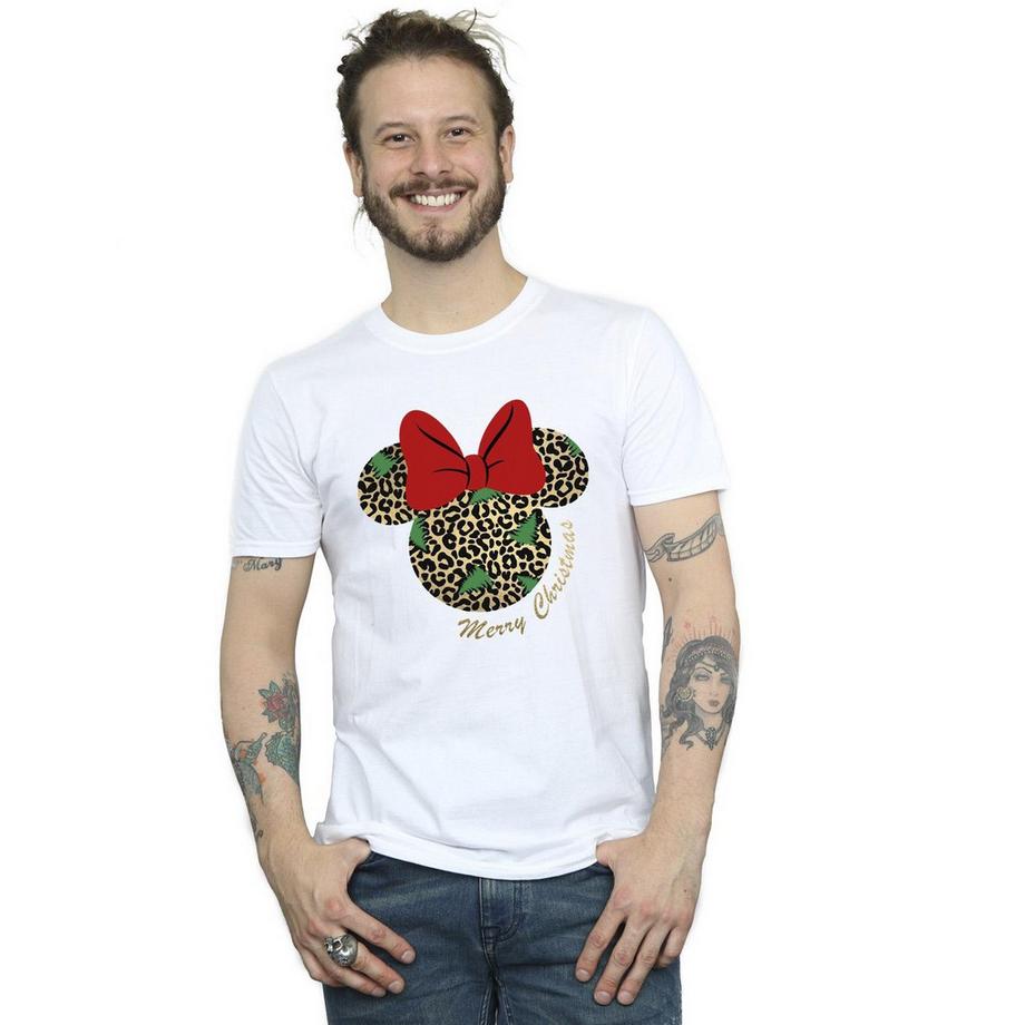 Disney Minnie Maus Leopardenmuster Weihnachts T-Shirt  