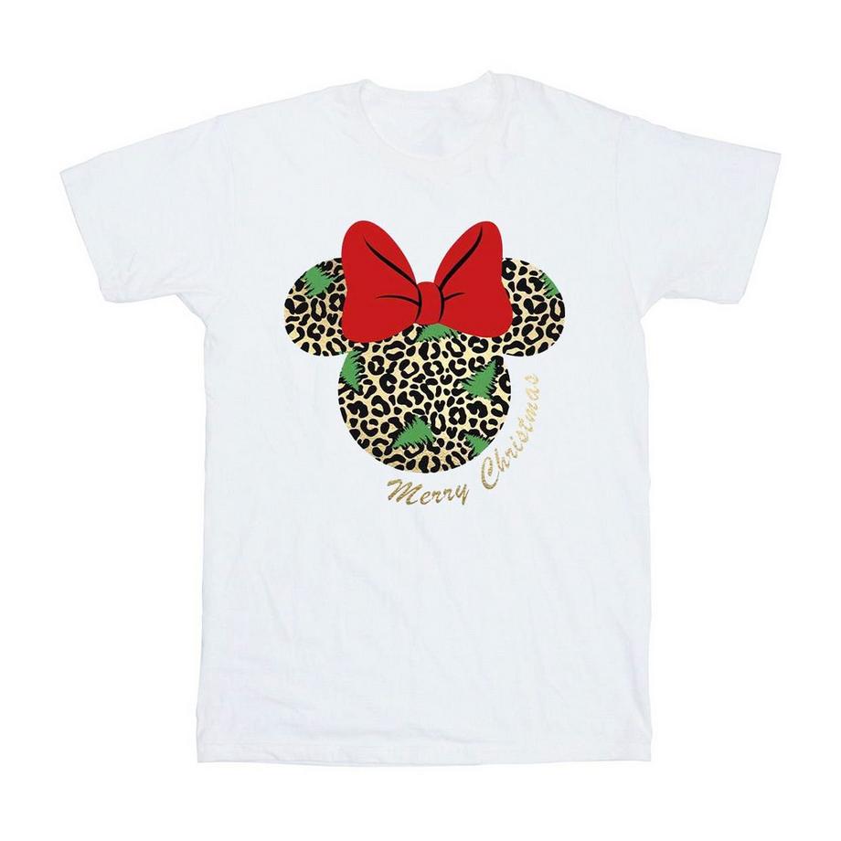 Disney Minnie Maus Leopardenmuster Weihnachts T-Shirt  