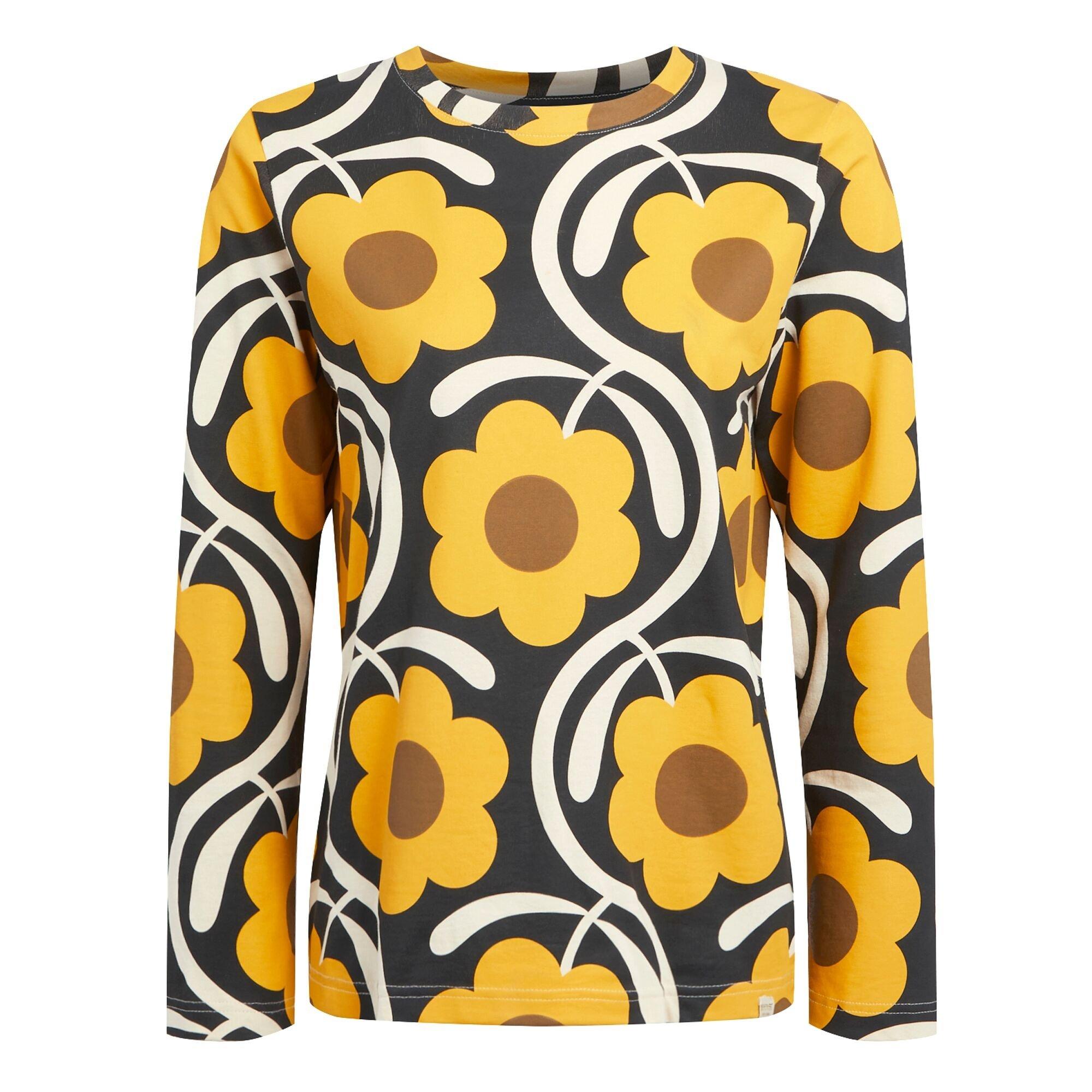 Image of Orla Kiely Tshirt Winter Langärmlig Damen Gelb Bunt 38