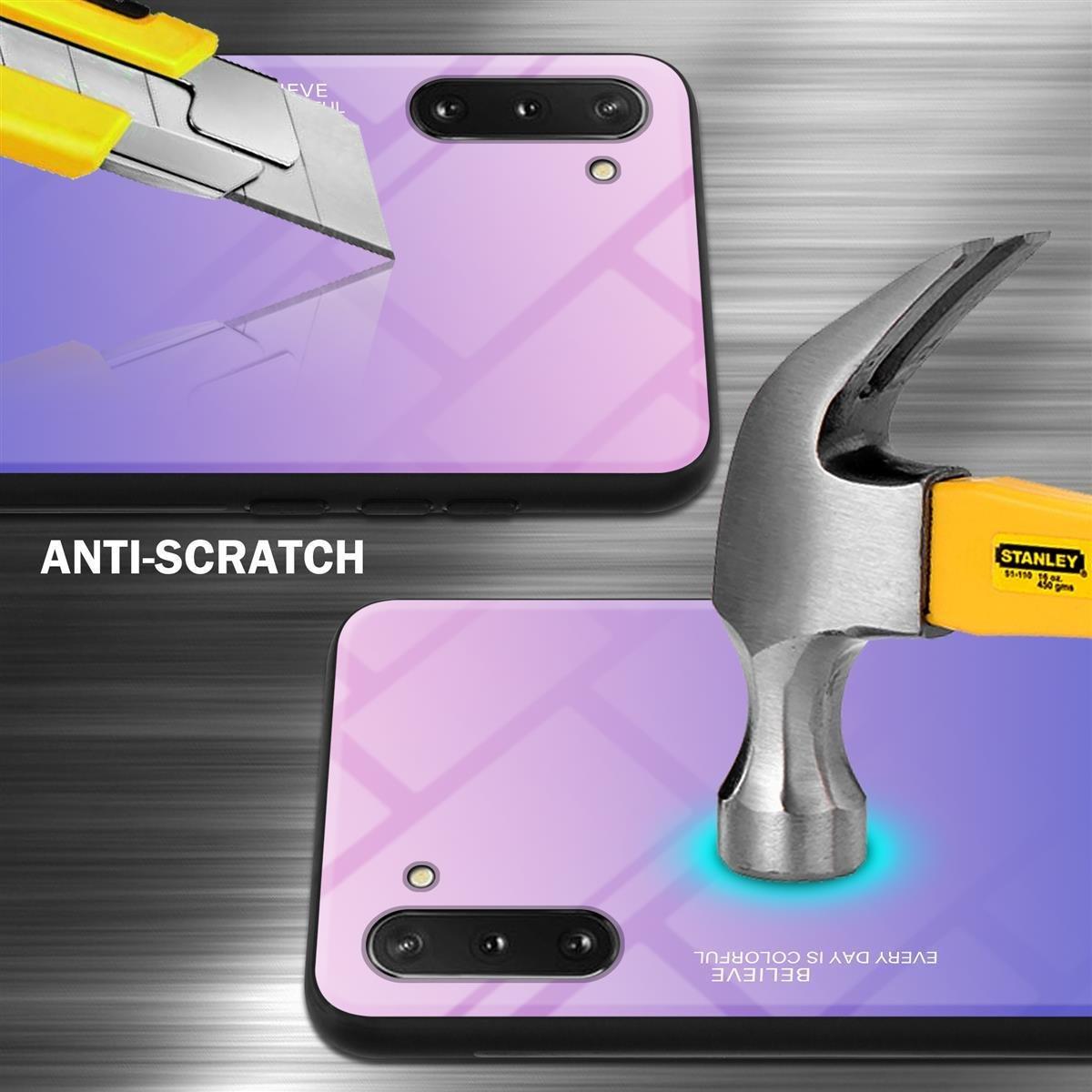 Cadorabo  Housse compatible avec Samsung Galaxy NOTE 10 - Coque de protection bicolore en silicone TPU et dos en verre trempé 