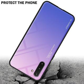 Cadorabo  Housse compatible avec Samsung Galaxy NOTE 10 - Coque de protection bicolore en silicone TPU et dos en verre trempé 