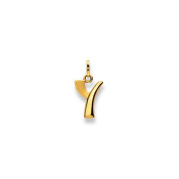 Pendentif lettre Y or jaune 750, 20x10mm