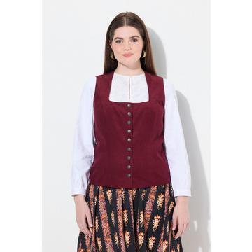 Bustier inspiré du costume traditionnel tyrolien en velours smocké. Coupe Slim sans manches