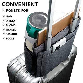 Only-bags.store Le porte-gobelet de voyage peut contenir deux tasses à café et des tablettes, s'adapte à la plupart des poignées de valise, accessoires de voyage pratiques pour les voyageurs, les agents de bord, gris  