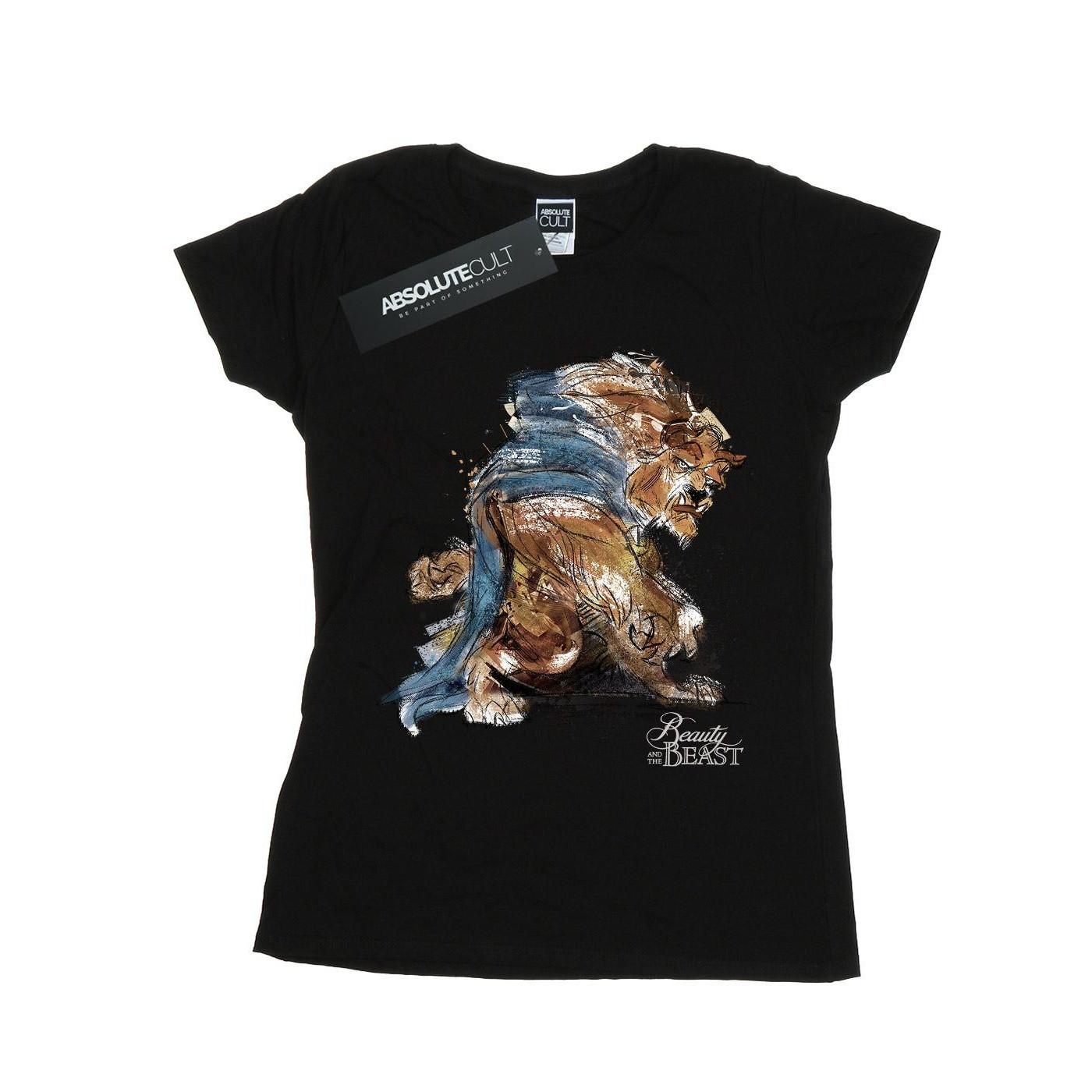 Image of Beauty And The Beast Beast Sketch Tshirt Damen Schwarz M