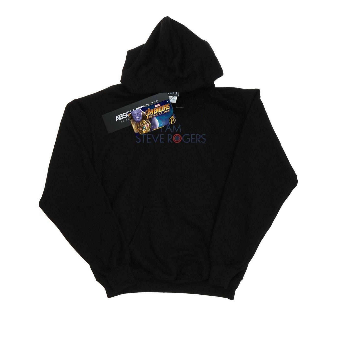Image of Avengers Infinity War I Am Steve Rogers Kapuzenpullover Mädchen Schwarz 128