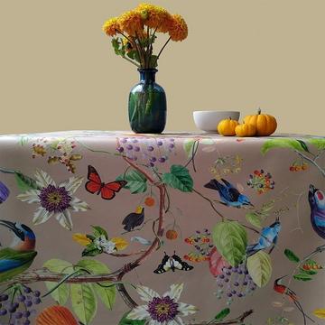 Tischdecke abwaschbar Taupefarbene Vögel