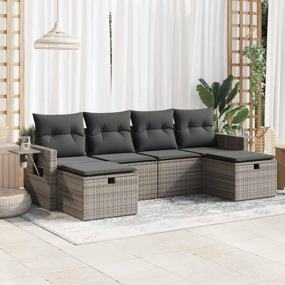 VidaXL set di divani da giardino Polirattan  