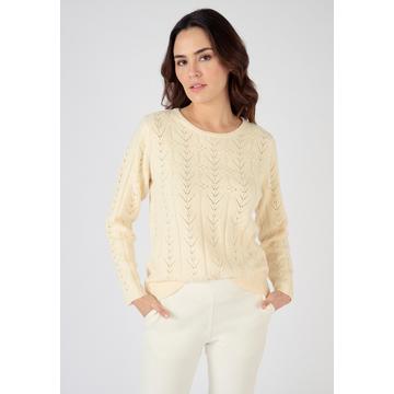 Pull maille ajourée et reliéfée