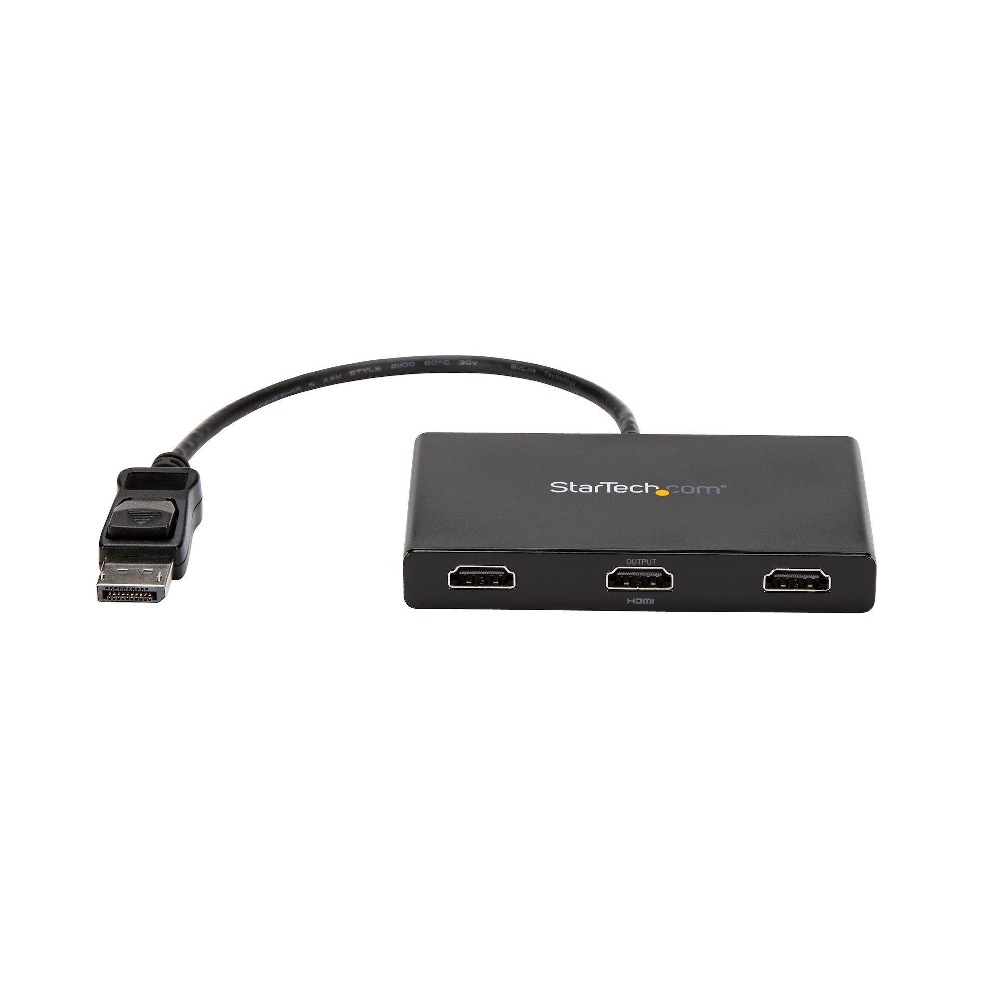 STARTECH.COM  StarTech.com Adaptateur Multi-Moniteur 3 Ports - Hub MST DisplayPort 1.2 vers 3x HDMI - Triple Moniteurs HDMI 1080p - Mode d'Affichage Étendu ou Cloné - PC Windows Uniquement - Répartiteur DP vers 3x HDMI 