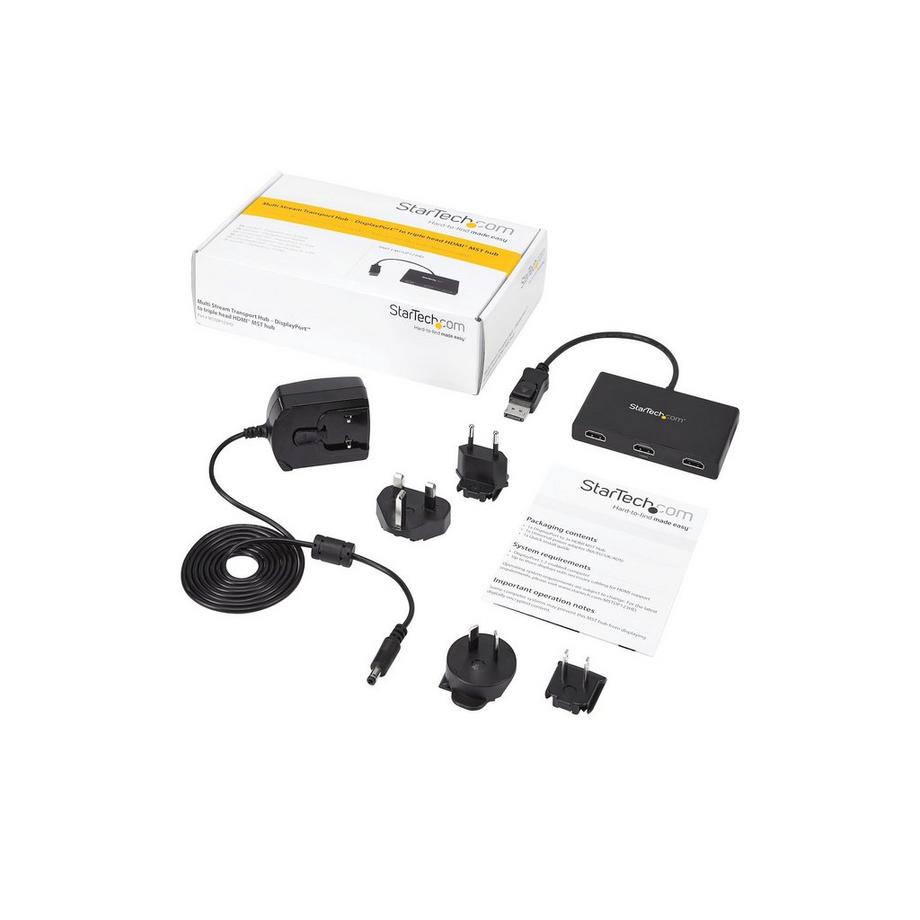 STARTECH.COM  StarTech.com Adattatore multi monitor a 3 porte HDMI - Hub MST da DisplayPort 1.2 a 3x HDMI - Triplo monitor HDMI 1080p - Splitter video per modalità desktop esteso solo su PC Windows - DP a 3x HDMI 