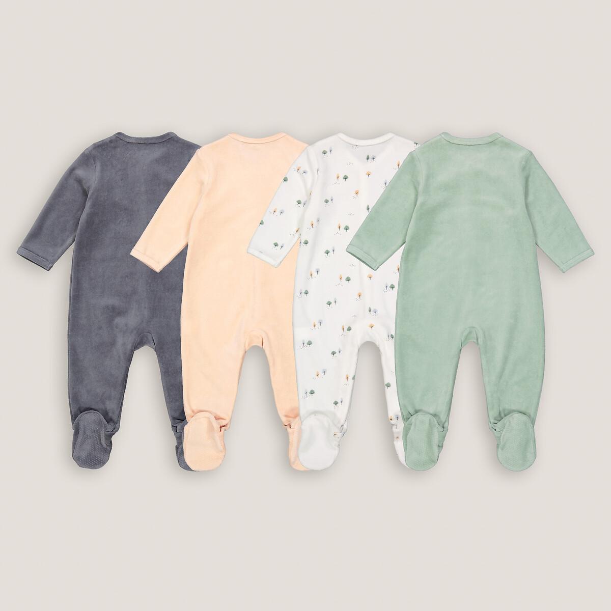 La Redoute Collections  Lot de 4 pyjamas 1 pièce en velours 